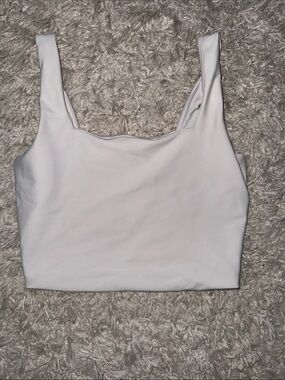 Classic White Square Neck Crop Top - Women's